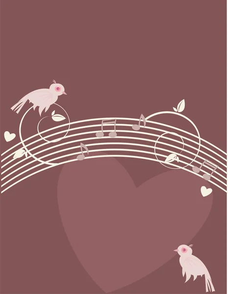Pássaros cor de rosa no fundo roxo 1 — Vetor de Stock