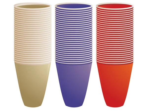 stock vector Stacked plastic cups