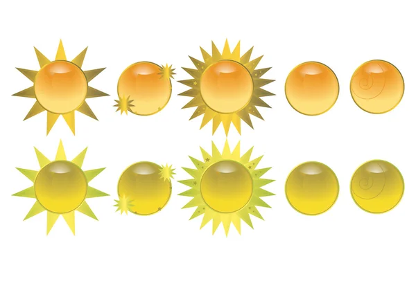 Botones de icono sol naranja — Archivo Imágenes Vectoriales