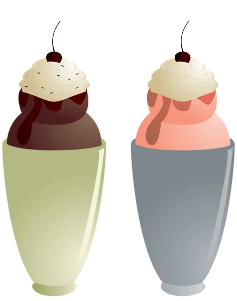 Xícara alta de sorvete —  Vetores de Stock