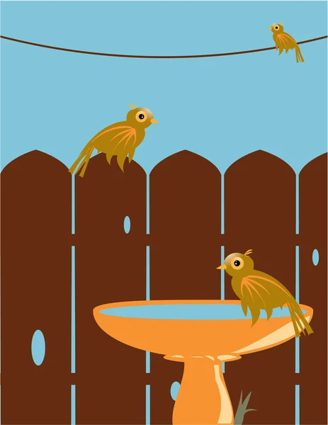Kültéri madár jelenet Jogdíjmentes Stock Illusztrációk