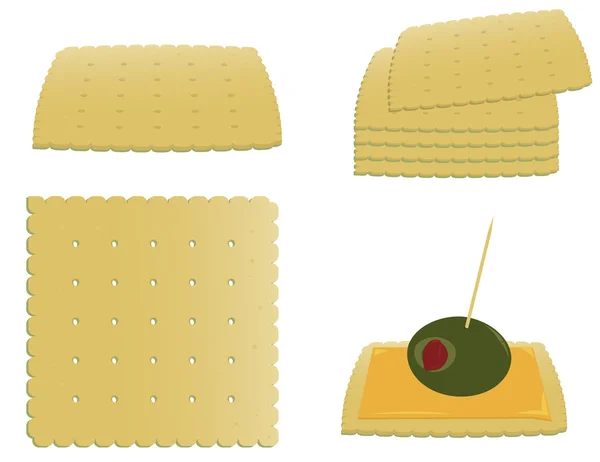 Square crackers and appetizer Royalty Free Stock Illustrations