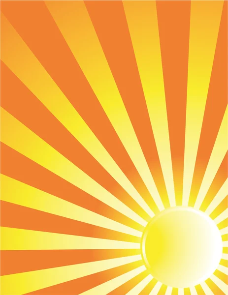 Sárga sun ray háttér — Stock Vector