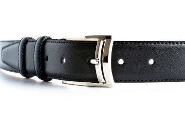 Black leather belt with buckle clipart