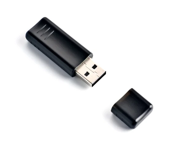 Unidade flash USB preto — Fotografia de Stock