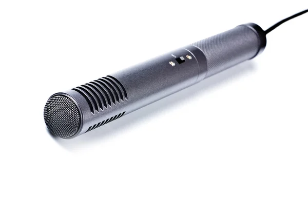 Microfone condensador cinza — Fotografia de Stock