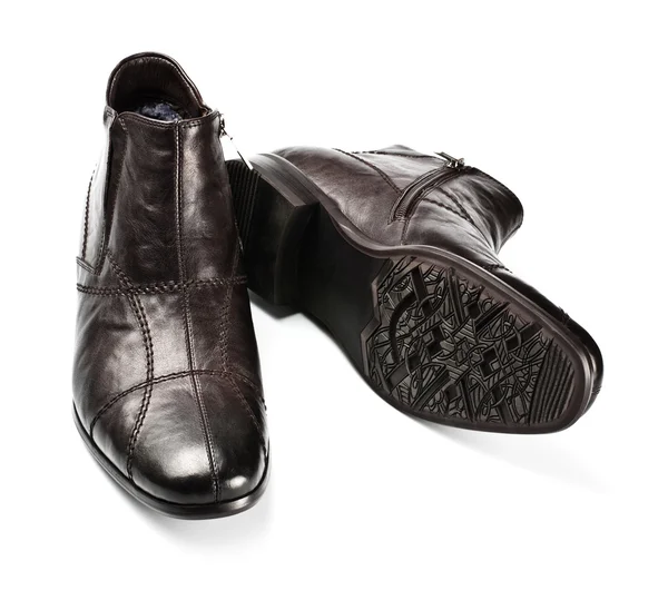 Manliga skor isolerade på vitt — Stockfoto
