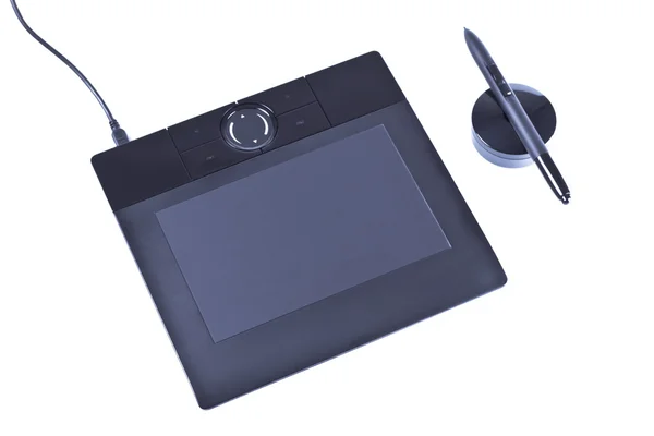 Drawing tablet with pen — Stock Photo, Image