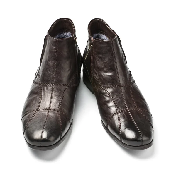 Czarny i brązowy buty męskie — Zdjęcie stockowe