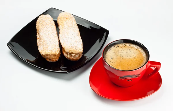 stock image Espresso cup and cake