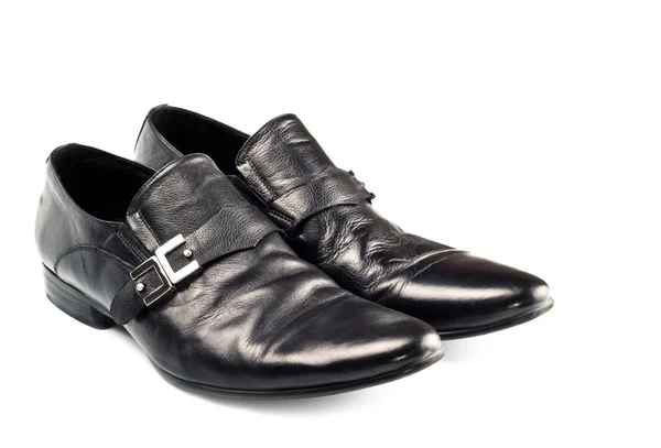 Preto sapatos masculinos com fivela — Fotografia de Stock