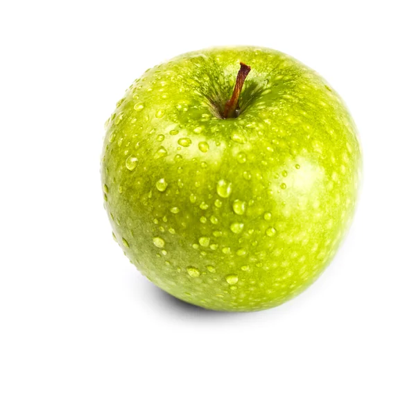 Islak yeşil elma — Stok fotoğraf