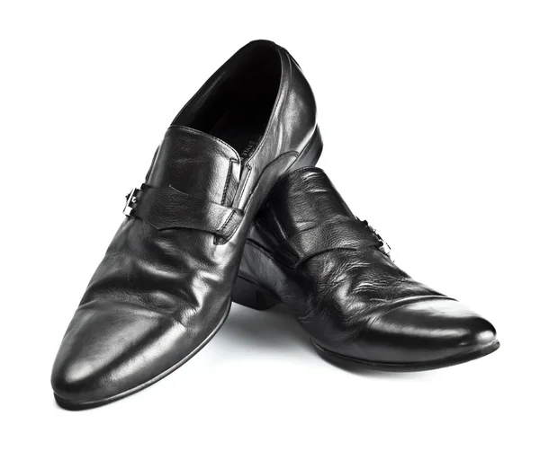 Чорне чоловіче взуття з пряжками — стокове фото