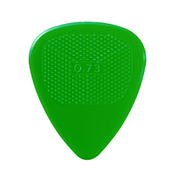 Green guitar plectrum — Stock Photo, Image