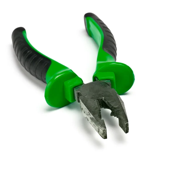 Комбіновані плоскогубці з зеленою ручкою — стокове фото