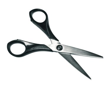 Black opened scissors clipart