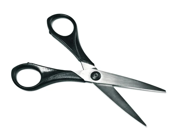 Black opened scissors — Stock Photo, Image