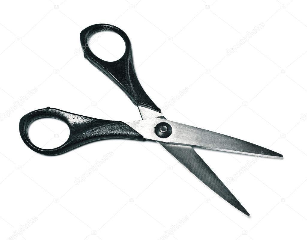Black opened scissors