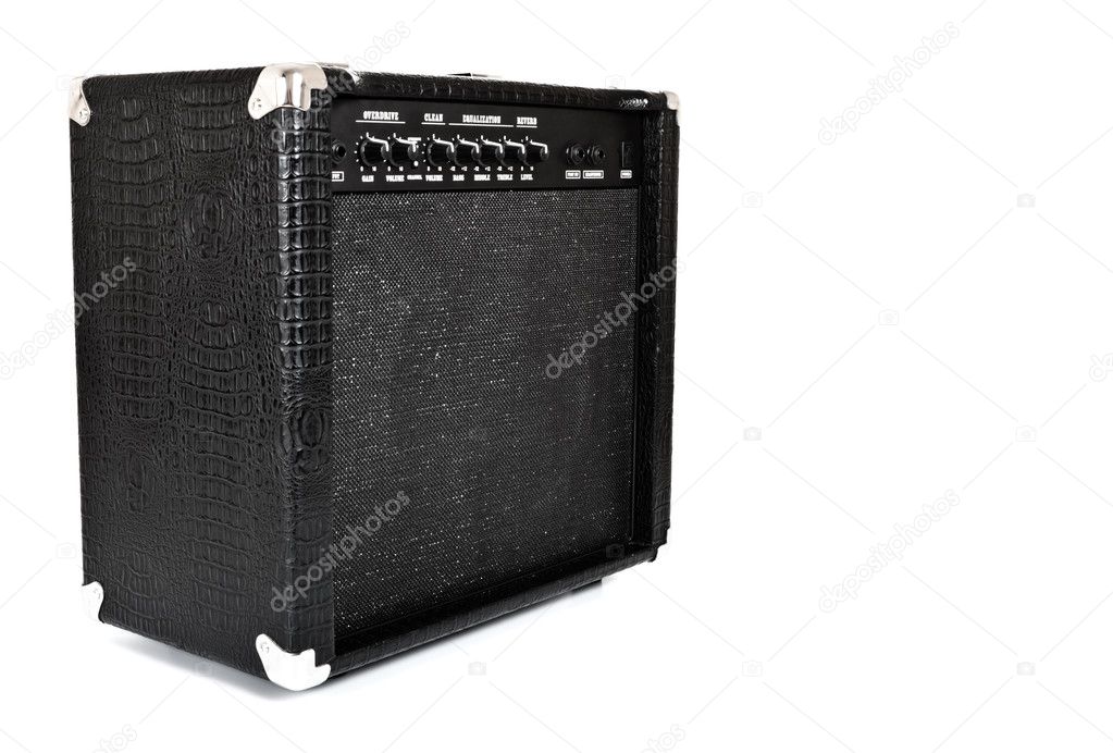 Black guitar amplifier