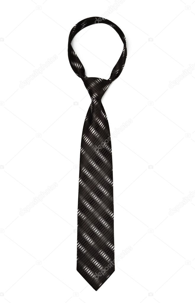Black striped necktie