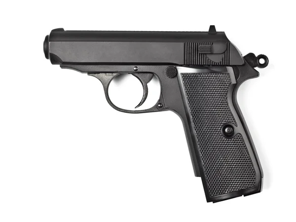 Black vintage police pistol — Stock Photo, Image