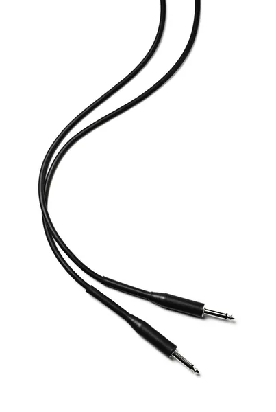 Чёрный аудио кабель — стоковое фото