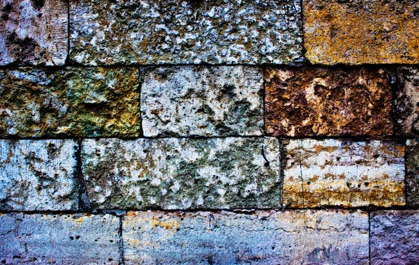 Renkli tuğla duvar — Stok fotoğraf