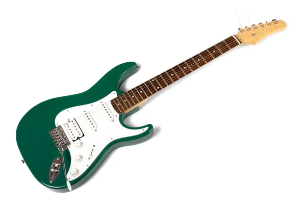Zielony gitara elektryczna — Zdjęcie stockowe