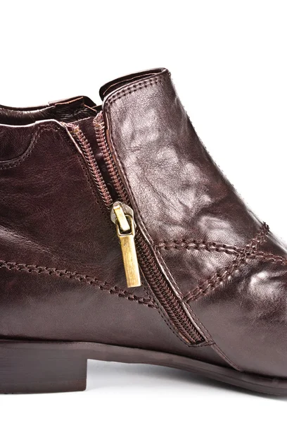 Hnědé boty mužské closeup — Stock fotografie