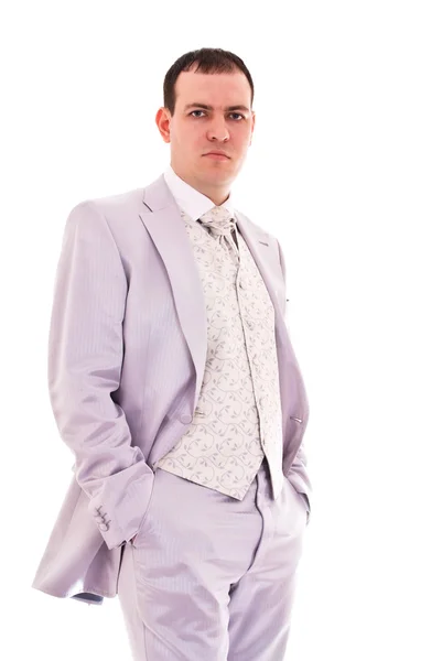 Attractive young man in wedding suit — Stock Photo, Image