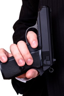 Gun in man's hand clipart