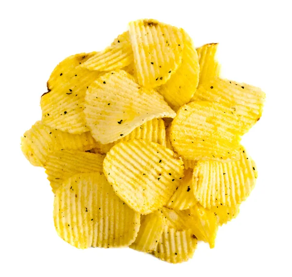 Une poignée de chips jaunes — Photo