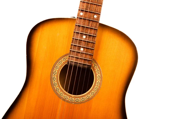 Acoustic guitar central part closeup — Stock Photo, Image