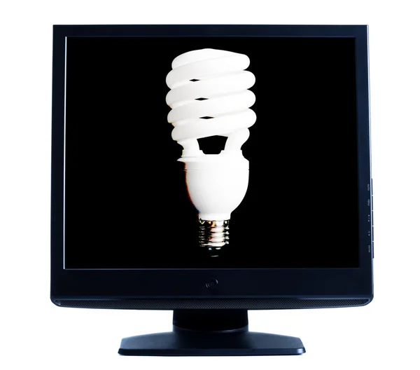 Schermo LCD mostra lampadina — Foto Stock