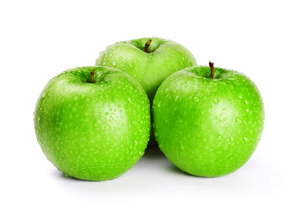 Tres manzanas verdes — Foto de Stock