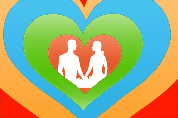 Figure heart with the family — Stock Photo, Image