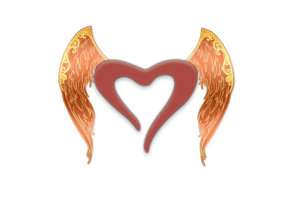 Καρδιά με φτερά αγγέλου — Φωτογραφία Αρχείου