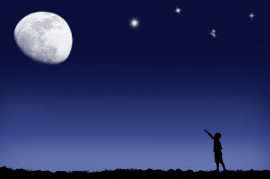 Under the moon clipart