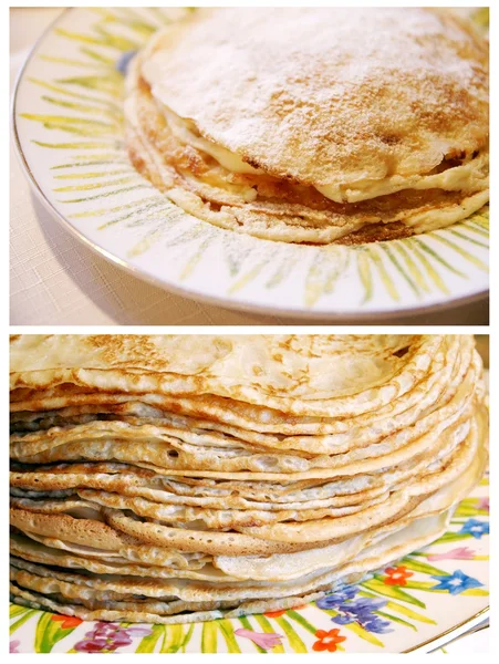 stock image Two Russian pancakes - blinis