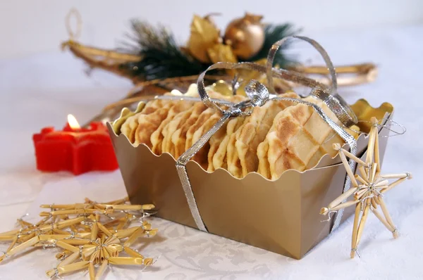 Domácí vafle na Vánoce — Stock fotografie