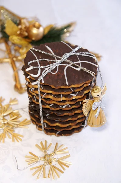 Biscuits au chocolat faits maison pour Noël — Photo