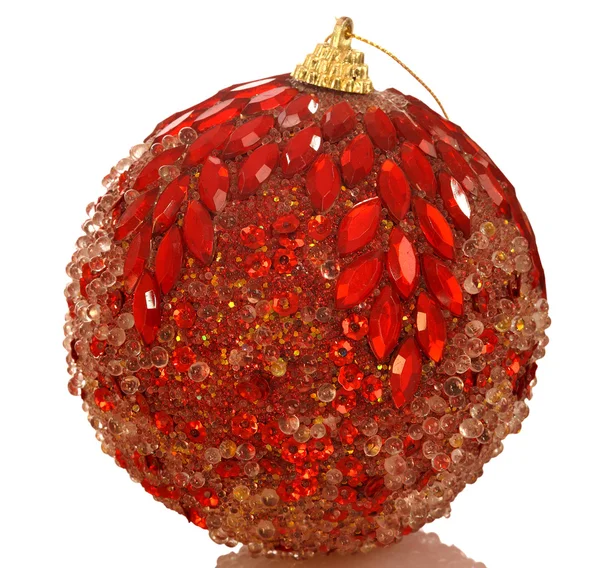 Vánoční červené světlé koule. — Stock fotografie