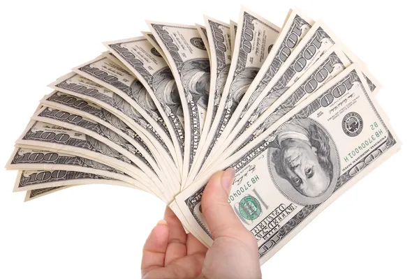 Money in female hands. — Stock Photo, Image