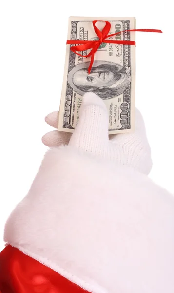 Χρήματα στο χέρι του Αϊ-Βασίλη. — Φωτογραφία Αρχείου
