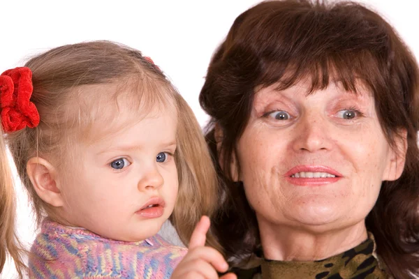 Portrait of grandmother and granddaughte — Stock Photo, Image