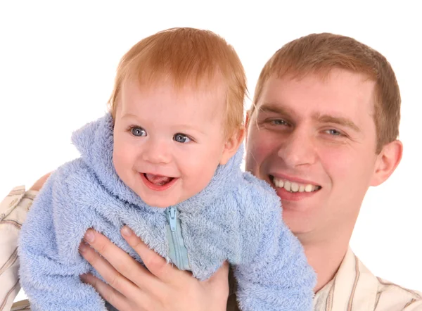 Portret szczęśliwy ojciec i syn. — Zdjęcie stockowe
