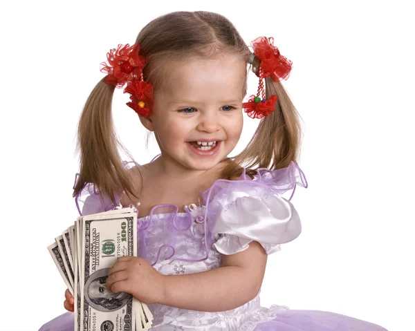 ドル紙幣と女の赤ちゃん. — ストック写真