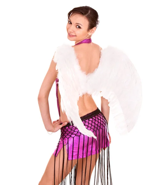 Chica en traje de ángel en halloween . —  Fotos de Stock