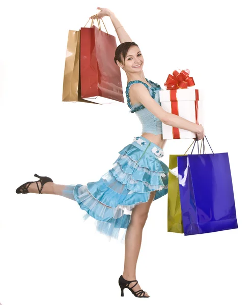 Beautiful gir in dress shopping. — Stock Photo, Image