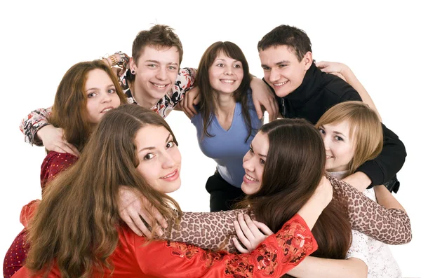 Fröhliche Gruppe junger Leute — Stockfoto